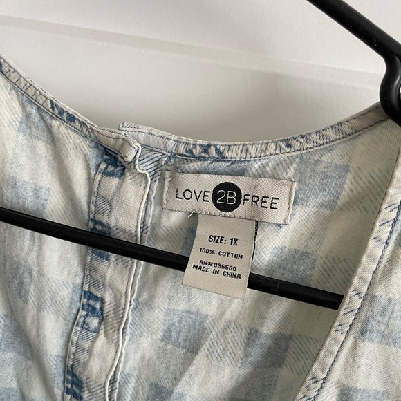 Love 2B free, 1x, plus, vintage, short dress, tunic top, plaid, fall, school - Picture 2 of 5